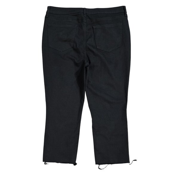 NYDJ Chloe Capri Black Jeans Raw Hem Lift Tuck Tummy Control - Picture 3 of 10